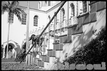 Theresa & Bridesmaids Pose on the Stairs