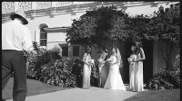 Theresa & Bridesmaids Pose infront of the Door
